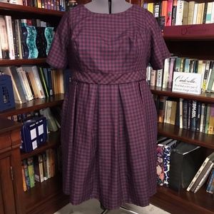 ModCloth Plaid Boat-Neck Dress